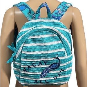 Vera Bradley Compact Backpack - Peacock Garden - embroidered accents